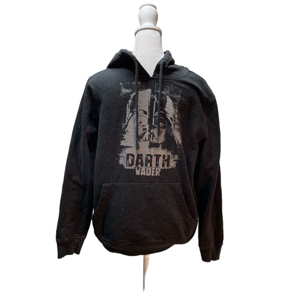 Star Wars Darth Vader Heather Black with Gray Graphic Pullover Hoodie Sweatshirt